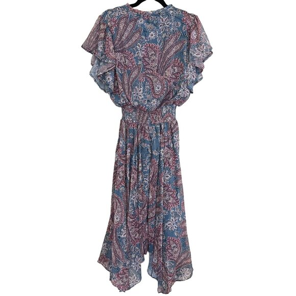 Bishop + Young Sienna Smocked Midi Dress Kashmir Small NWT - Picture 7 of 10